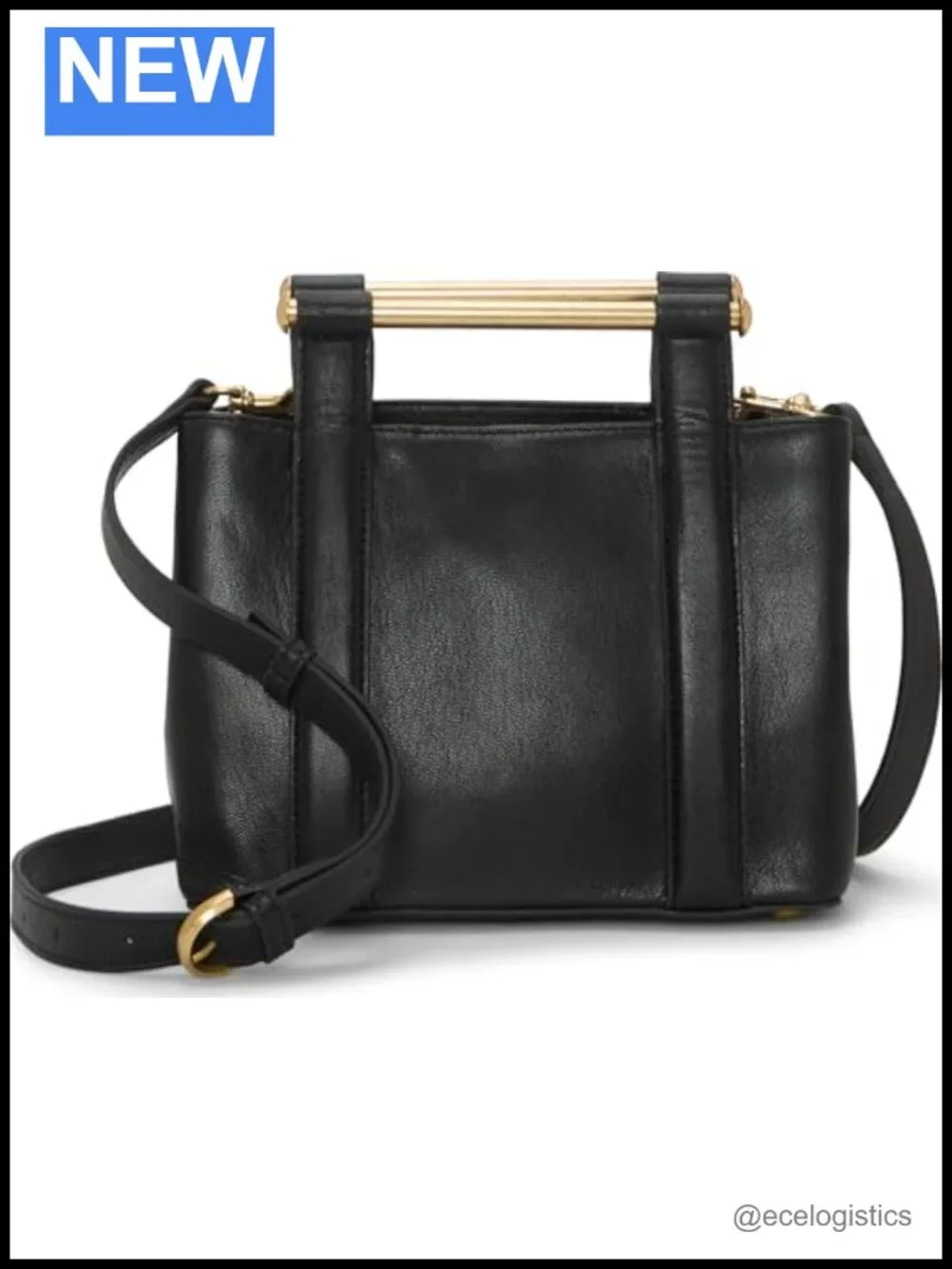 Genuine Leather Satchel Handbag with Magnetic Closure, Top Handle & Crossbody
